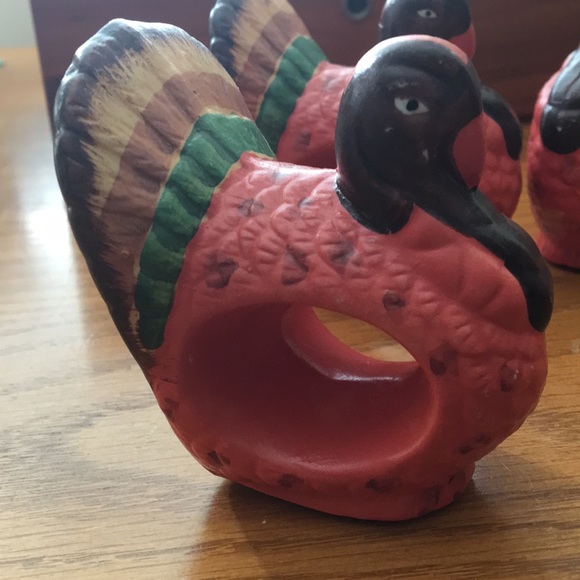 4 Turkey Ceramic Napkin Rings - Picture 2 of 10